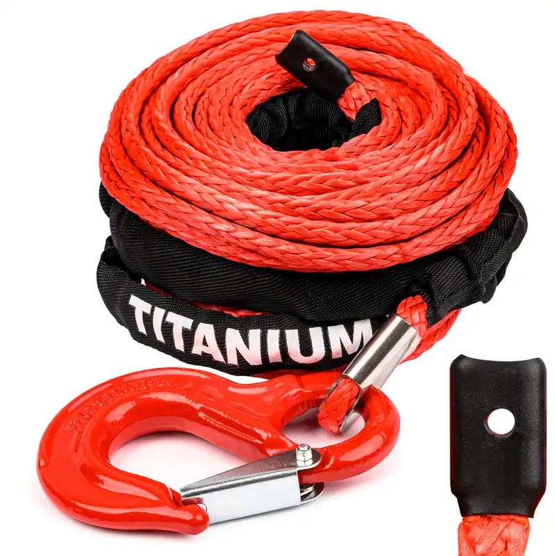 Bestseller Lina syntetyczna syntetyk do wyciągarki wciągarki hak kausza 8mm 24m 4X4 off road TITANIUM WINCH