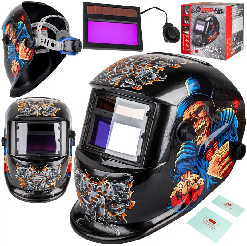 Maska spawalnicza przyłbica samościemniająca Czaszka MAR-POL Popularny