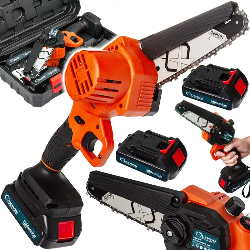 Mini pilarka piła łańcuchowa 6" 15 cm gałęziówka akumulatorowa 21V 2 x AKU M66162 DEMON Szybka wysyłka