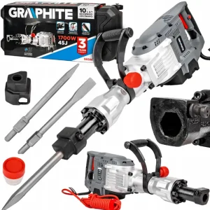 Mocny młot udarowy do kucia wyburzeniowy HEX30 2 dłuta 45J 1700w 58G868 GRAPHITE Okazja