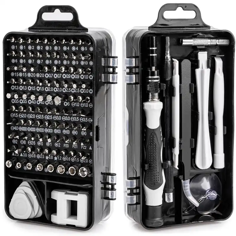 Narzędzia śrubokręty precyzyjne wkrętak bity torx do elektroniki 115 el SILVER Do wyczerpania zapasów