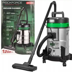 Ekspresowa dostawa Odkurzacz przemysłowy warsztatowy budowlany na ducho i mokro 1200W 30L ROCKFORCE