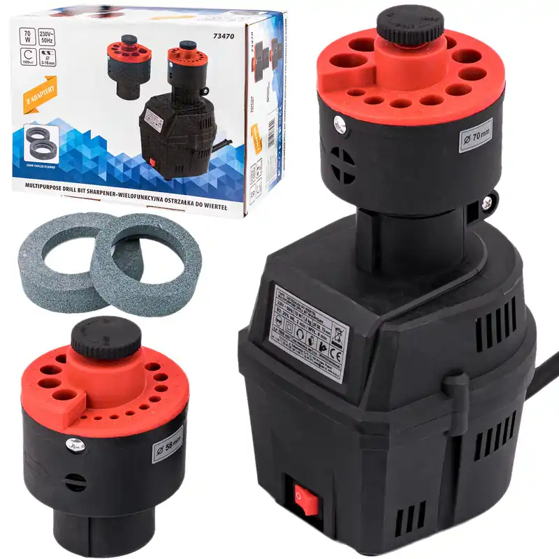 Wyjątkowa oferta Ostrzałka do wierteł 3-16mm 70W adapter + 2xkamień TOYA 73470 YATO