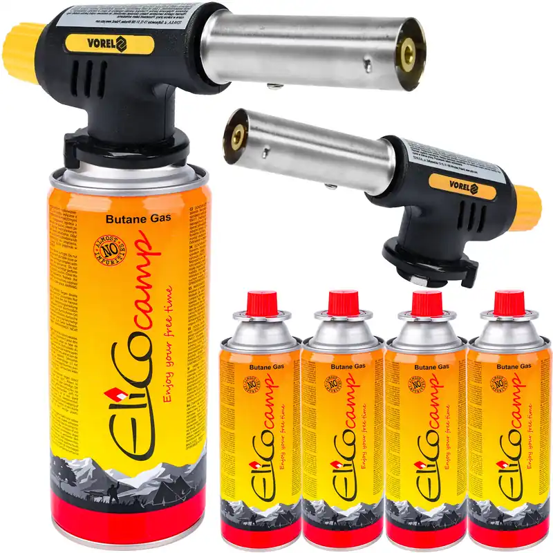 Palnik gazowy flame gun z piezo zapalarką + 4 kartusze gazowe YATO Ekspresowa dostawa