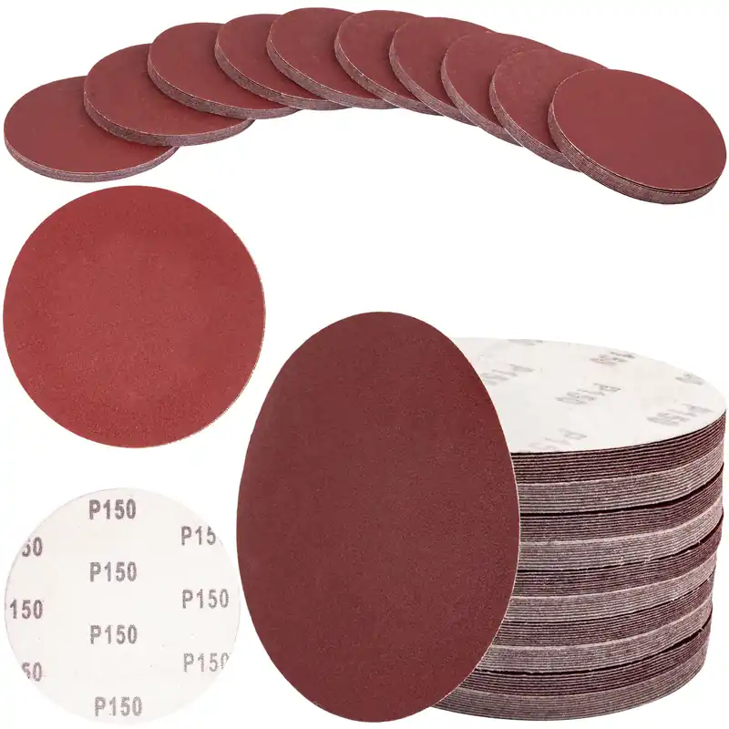 Nie przegap Papier ścierny na rzep krążek dysk 125mm P150 100szt SILVER