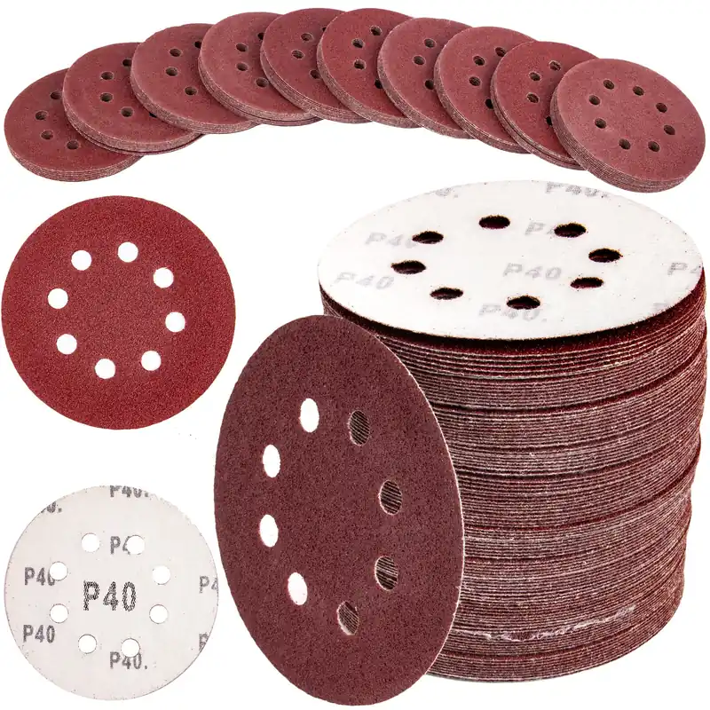 Nowy Papier ścierny na rzep krążek dysk z dziurami 125mm P40 100szt SILVER