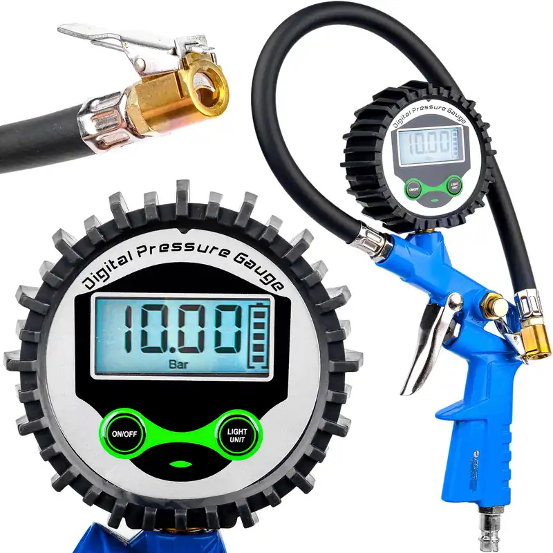 Pistolet do pompowania kół duży manometr lcd pompka samochodowa 16 bar FORSAGE Tylko dziś