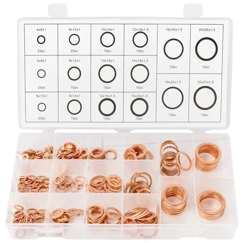 Bezpieczne zakupy Podkładki miedziane uszczelki 220 sztuk SILVER