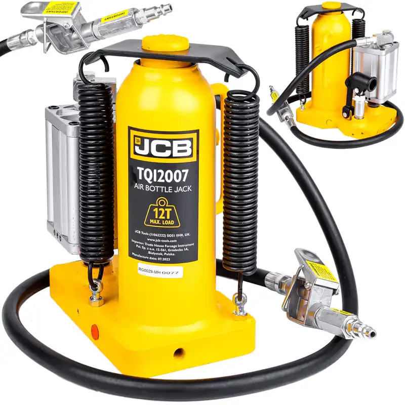 Nie przegap Podnośnik hydrauliczny słupkowy butelkowy pneumatyczny 2w1 samochodowy lewarek 12T JCB
