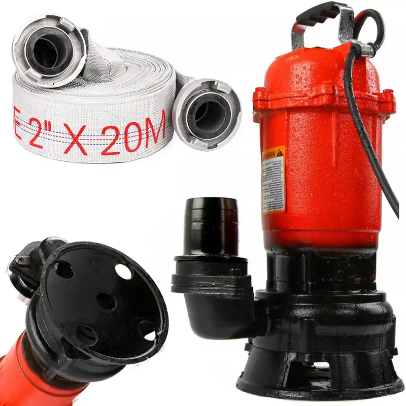 Łatwy zwrot Pompa zatapialna do brudnej wody ścieków czystej 750w 1800l/h + wąż 2" 20m MAR-POL