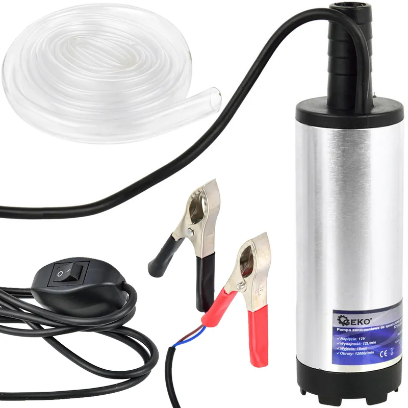 Nie przegap Pompka do spuszczania paliwa ropy oleju płynów - przewód 3m CPN 12V 37 mm GEKO