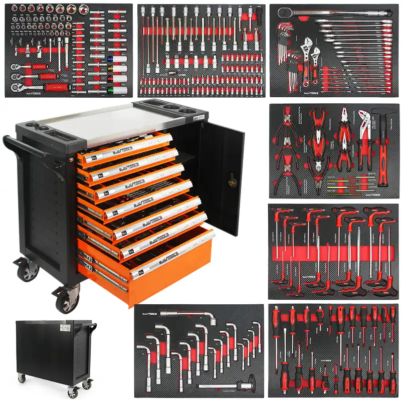 Profesjonalna szafka narzędziowa wózek warsztatowy 7 szuflad 298 el BJC Sprawdź teraz