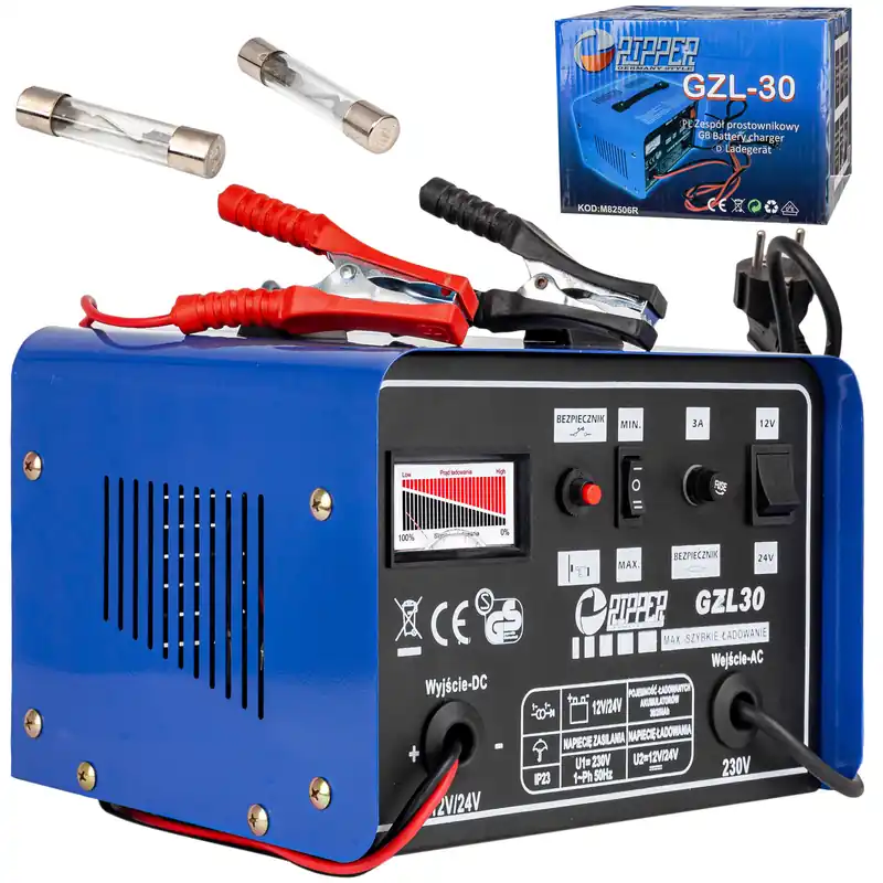 Bezpieczne zakupy Prostownik z Funkcją Szybkiego Ładowania GZL-30 30A 12V/24V MAR-POL