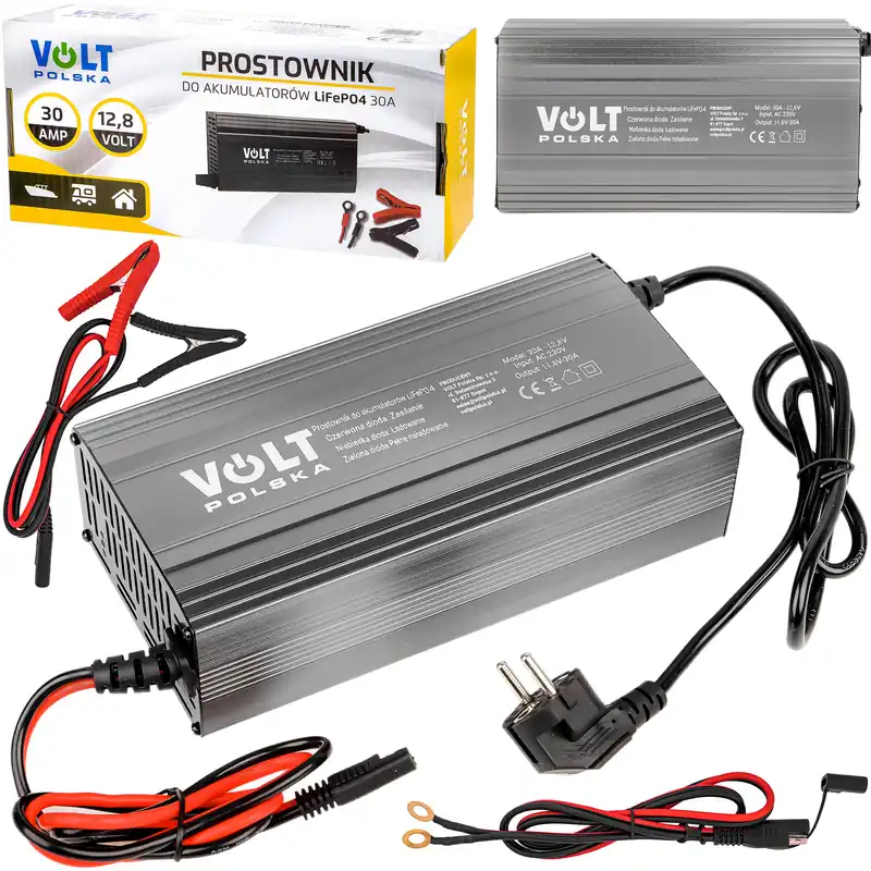 Prostownik ładowarka do ładowania akumulatora litowego LiFePo4 12V 30A 12.8V 14.6V VOLT POLSKA Wyprzedaż