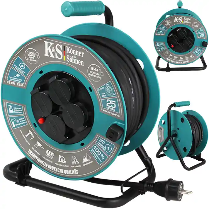 Darmowy zwrot Przedłużacz bębnowy25 m 4 gniazda KS CR-25M Könner&Söhnen KS