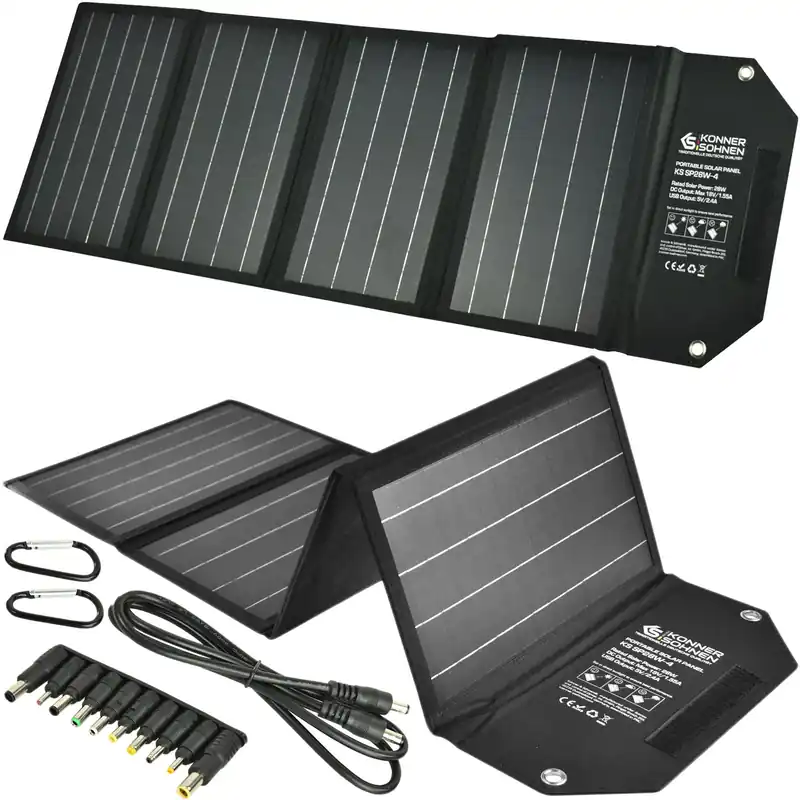 Sprawdź teraz Przenośny panel solarny travel 28W KS SP28W-4 USB składany Könner&Söhnen KS