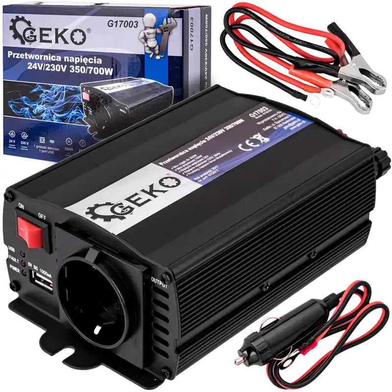 Bezpieczne zakupy Przetwornica napięcia 24V/230V 350W/700W GEKO