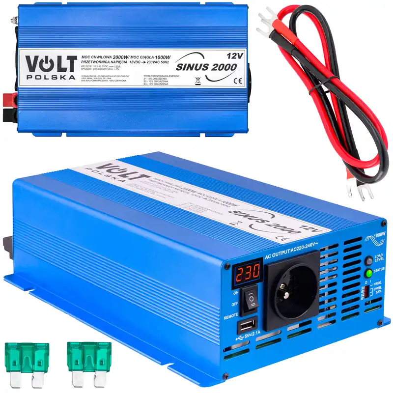 Hit sprzedaży Przetwornica napięcia SINUS 2000 ECO (12V/230V)(2000/1000W) VOLT POLSKA