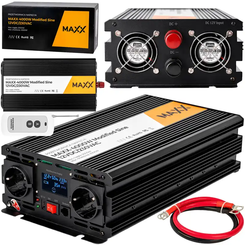 Przetwornica prądu napięcia IPS 12v 230v MAXX 2000/4000W LCD PILOT 4SUN Sprawdź teraz