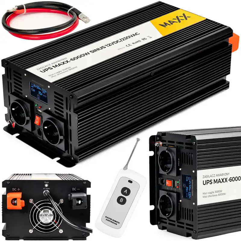 Oferta czasowa Przetwornica prądu napięcia UPS sinus 12v 230v MAXX 3000/6000W LCD PILOT 4SUN