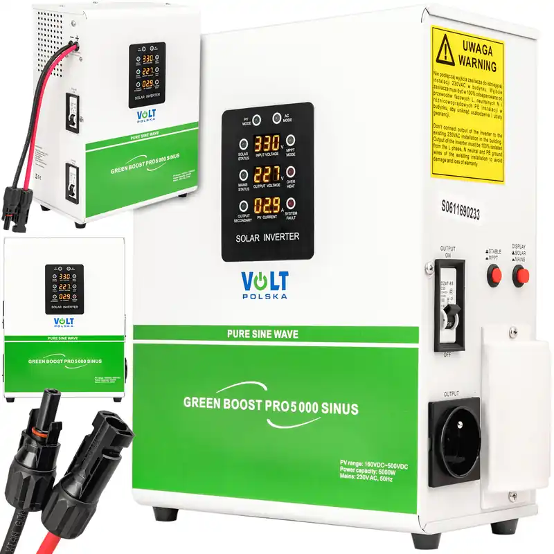 Hit sprzedaży Przetwornica solarna do grzania wody bojlera grzałka sinus GREEN BOOST bypass mppt 5000w VOLT POLSKA