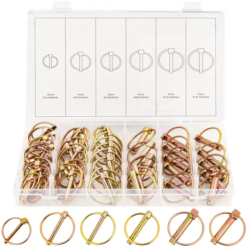 Darmowy zwrot Przetyczka sprężynowa zatyczka zawleczka z kółkiem do maszyn rolniczych 50szt FALON-TECH