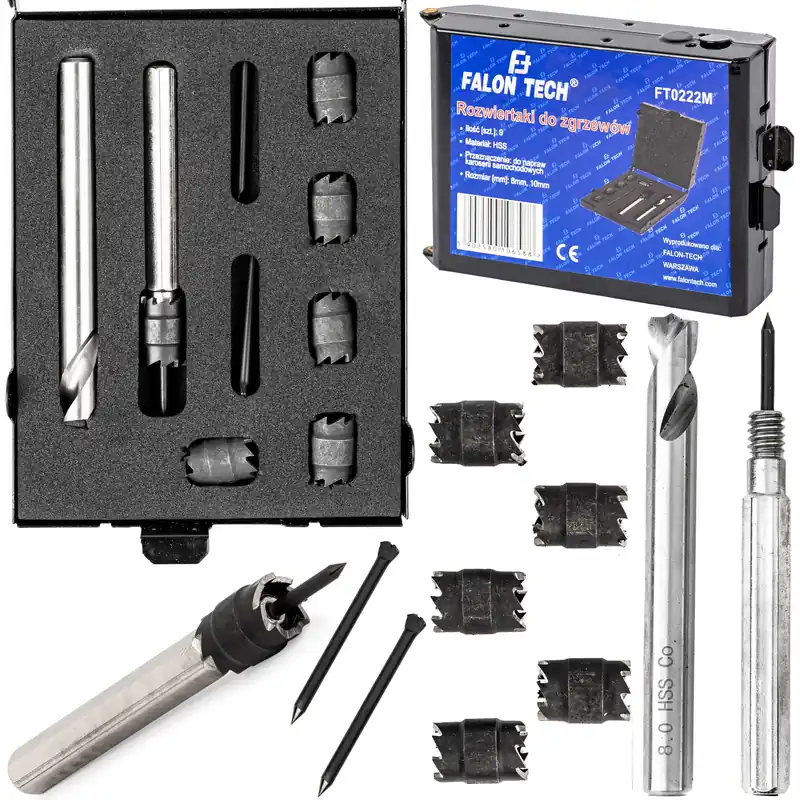 Zniżka Rozwiertak do zgrzewów wiertło do zgrzewów frez do spawów frez do spoin 9 el. FALON-TECH