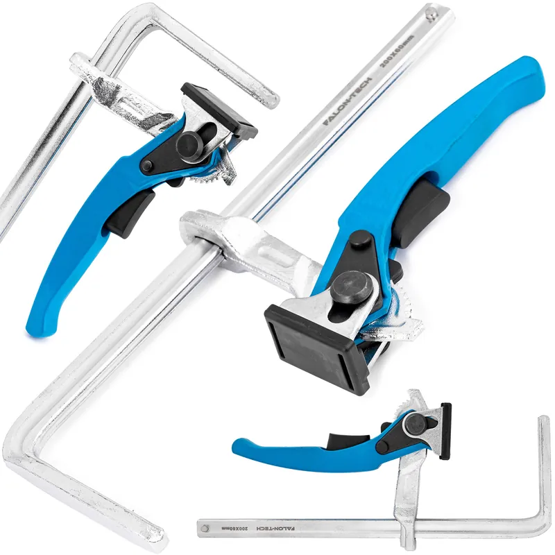 Hit cenowy Ścisk stolarski dźwigniowy zacisk uchwyt do szyny odkuwany 200x60mm FALON-TECH