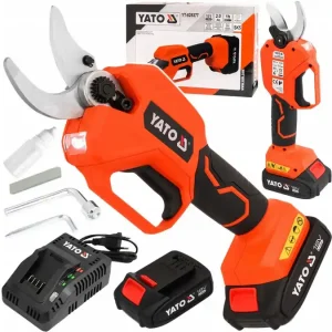 Sekator akumulatorowy kowadełkowy nożyce ogrodowe elektryczne 30mm 2Ah YATO Niska cena