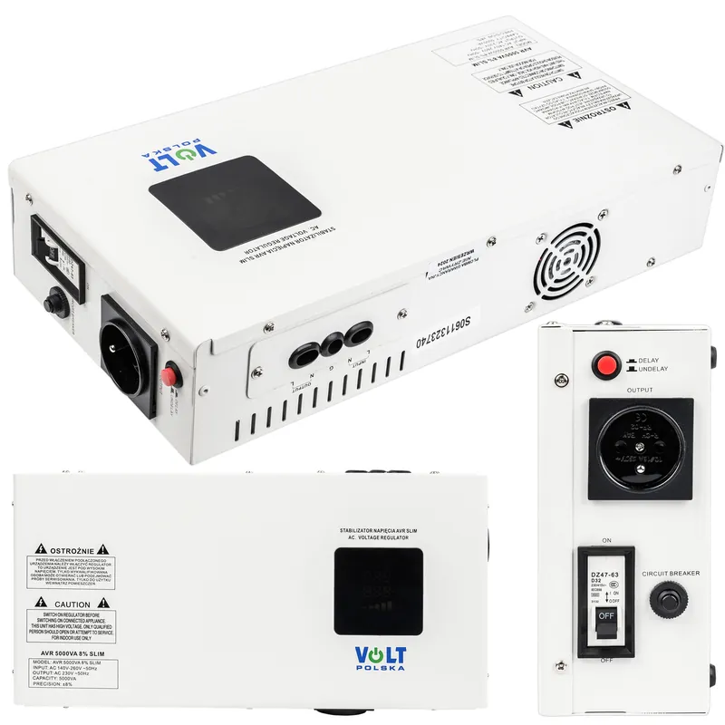 Stabilizator napięcia AVR 5000VA 5000 8% do agregatu SLIM wiszący VOLT POLSKA Wysoka jakość