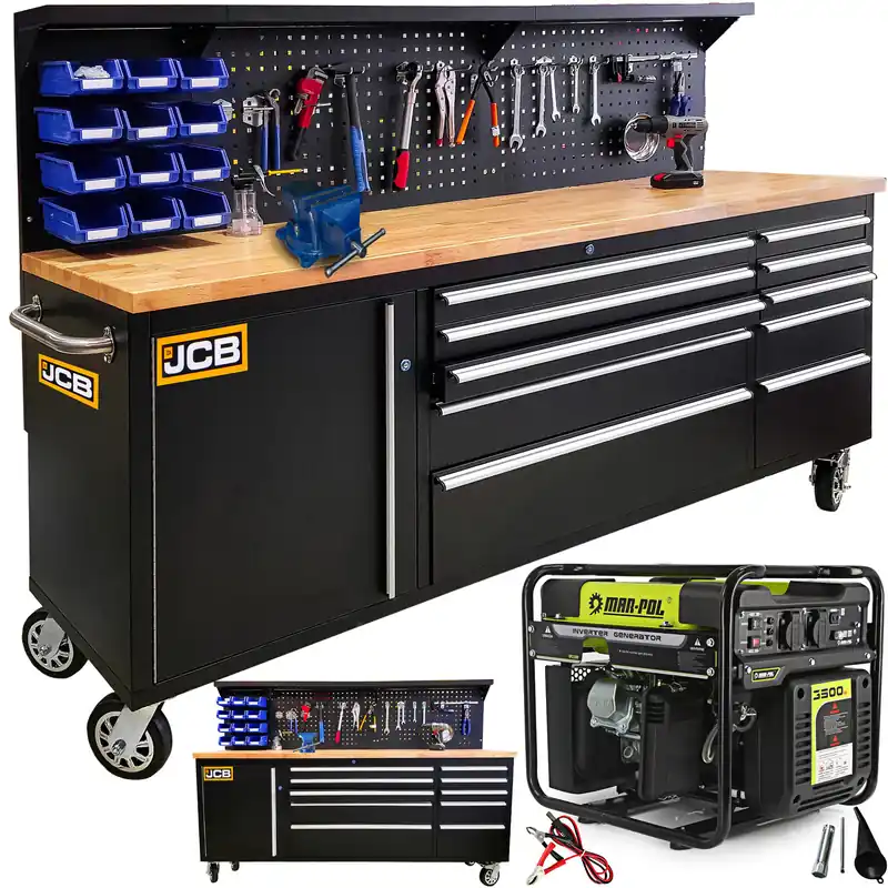 Zamów dziś Stół warsztatowy narzędziowy blat roboczy JCB + agregat generator prądu 3,5 kW MAR-POL