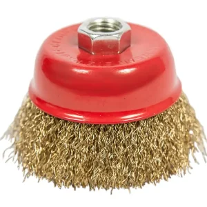 Szczotka druciana doczołowa drut mosiądz M14 75mm SILVER Tani