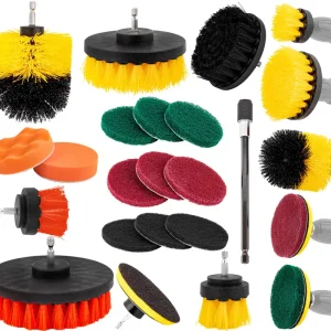 Szczotki czyszczące na wkrętarkę lub wiertarkę (zestaw XXL 22 elementów) SILVER Łatwy zwrot