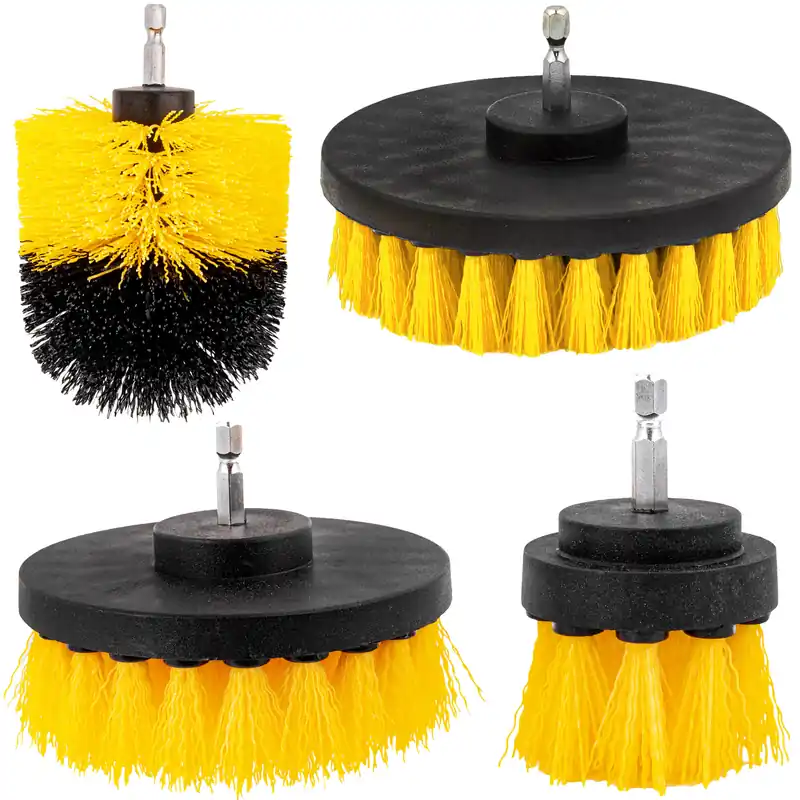 Szczotki czyszczące na wkrętarkę lub wiertarkę komplet 4 sztuki SILVER Darmowa dostawa