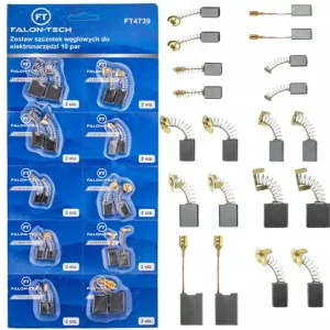 Szczotki węglowe do elektronarzędzi wiertarki uniwersalne zestaw 10 par FALON-TECH Bestseller