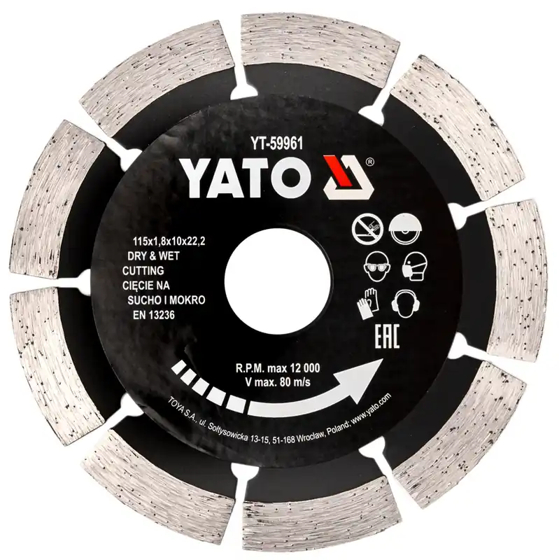 Zamów dziś Tarcza diamentowa do betonu 115x1,8x10x22,2 YATO