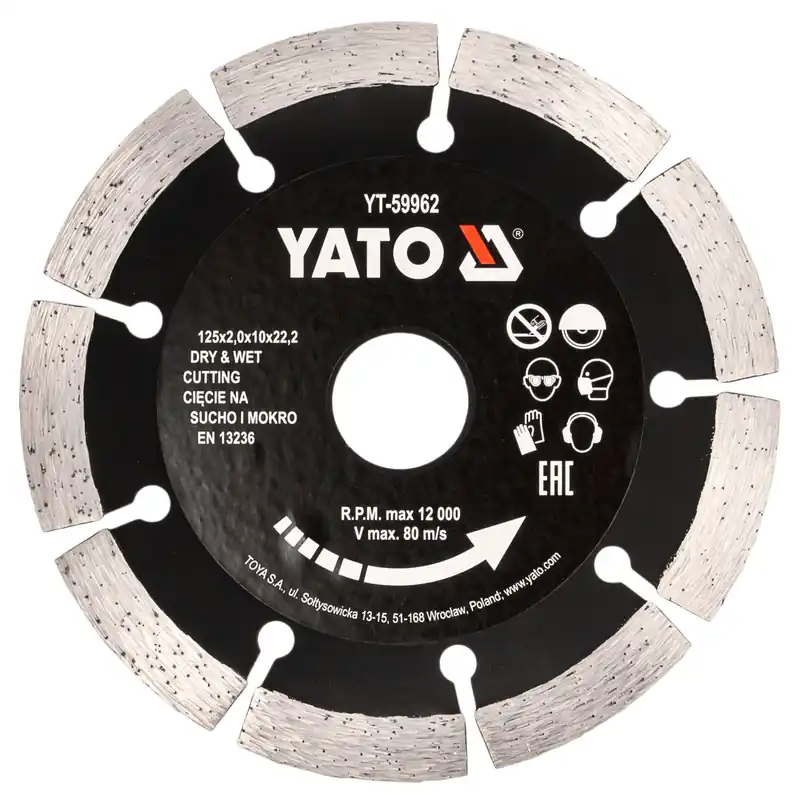 Nie przegap Tarcza diamentowa do betonu 125x2,0x10x22,2 YATO