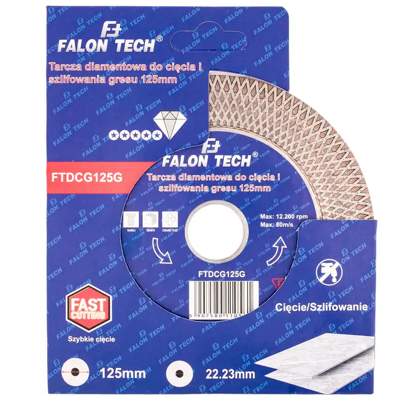 Cena promocyjna Tarcza diamentowa do cięcia szlifowania gresu płytek glazury 125mm FALON-TECH