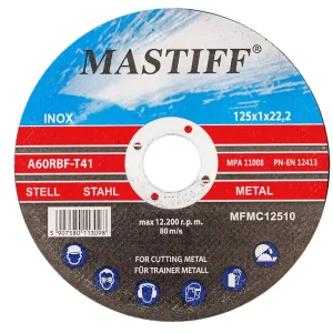 Łatwy zwrot Tarcza do cięcia metalu stali 125x1,0x22.23mm zestaw 5 sztuk MASTIFF
