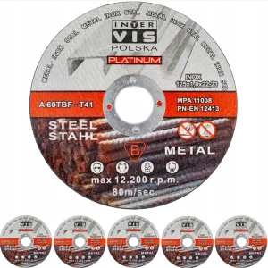 Rabat Tarcze tarcza 125 x 1,0 mm do cięcia metalu stali inox zestaw 5 sztuk INTER VIS PLATINIUM