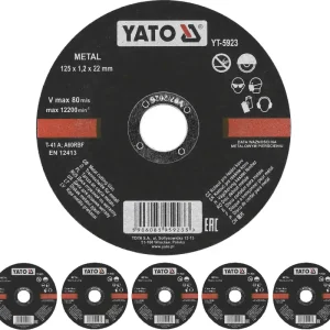 Tarcze tarcza do cięcia metalu stali inox 125 x 1,2 mm zestaw 5 sztukYATO Tylko dziś