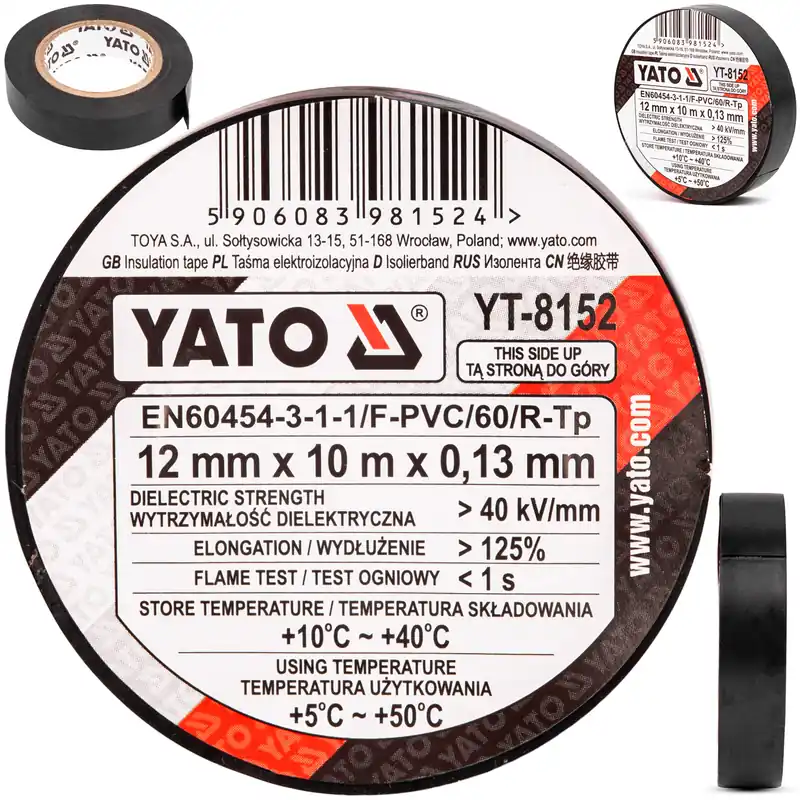 Taśma izolacyjna czarna PCV 12 mm x 10 m x 0,13 mm YA Zamów teraz