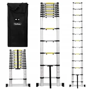 Teleskopowa drabina aluminiowa 3,8m 13 stopni automatycznie składana YATO Premium