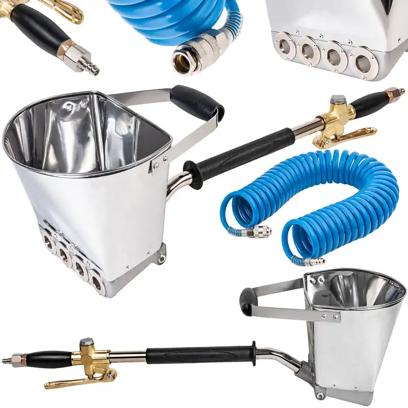 Bezpieczne zakupy Tynkownica tynkarka pistolet do tynkowania pneumatyczny +wąż 10m FALON-TECH