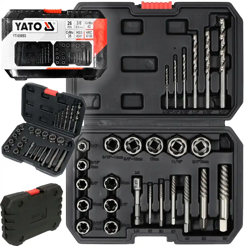 Ekspresowa dostawa Uniwersalny zestaw wykrętaków do śrub szpilek 26el YATO