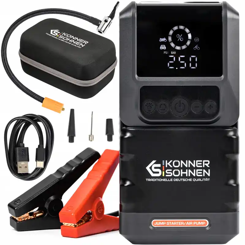 Łatwy zwrot Urządzenie rozruchowe ze sprężarką JSP-1300 4w1 Könner & Söhnen KS