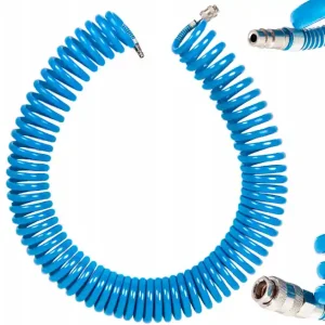 Wąż przewód spiralny pneumatyczny zakuwany 5x8mm 20m do kompresora SILVER Darmowy zwrot