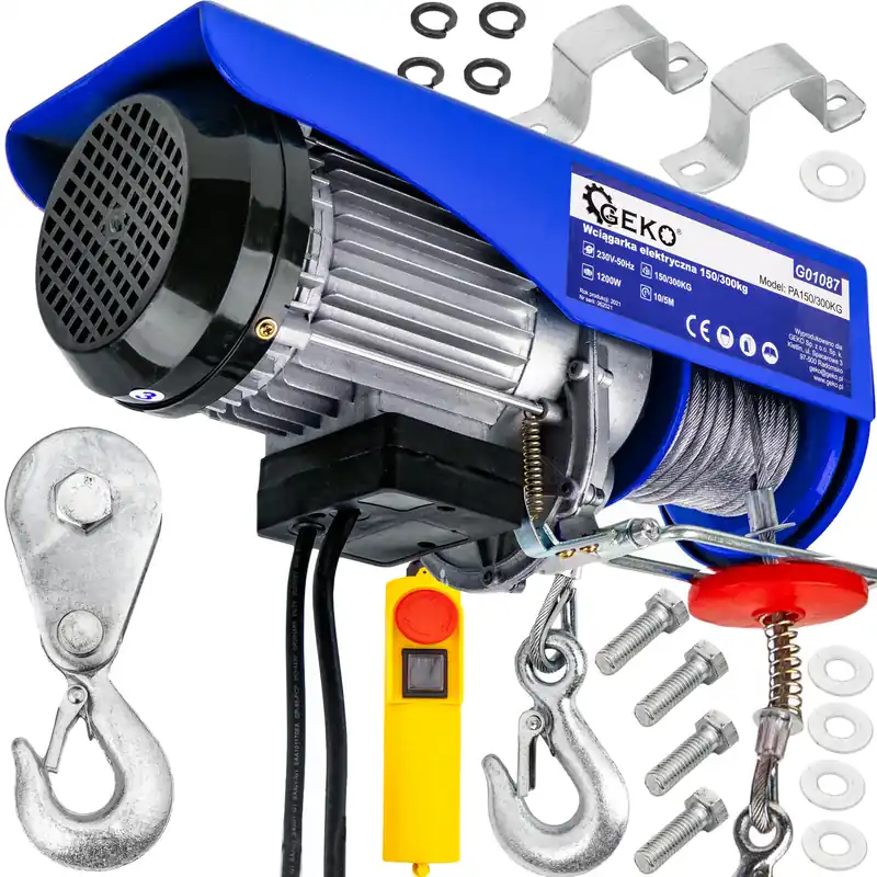 Zniżka Wciągarka elektryczna warsztatowa budowlana 300kg 600W GEKO