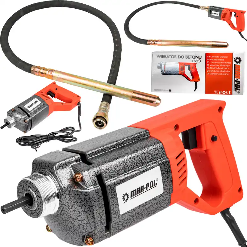 Zamów dziś Wibrator zagęszczarka do betonu 1350W + buława wibracyjna 2m MAR-POL