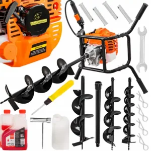 Wiertnica glebowa świder spalinowy 2-os do gleby ziemi 3 wiertła przedłużka + olej GEKO Super okazja